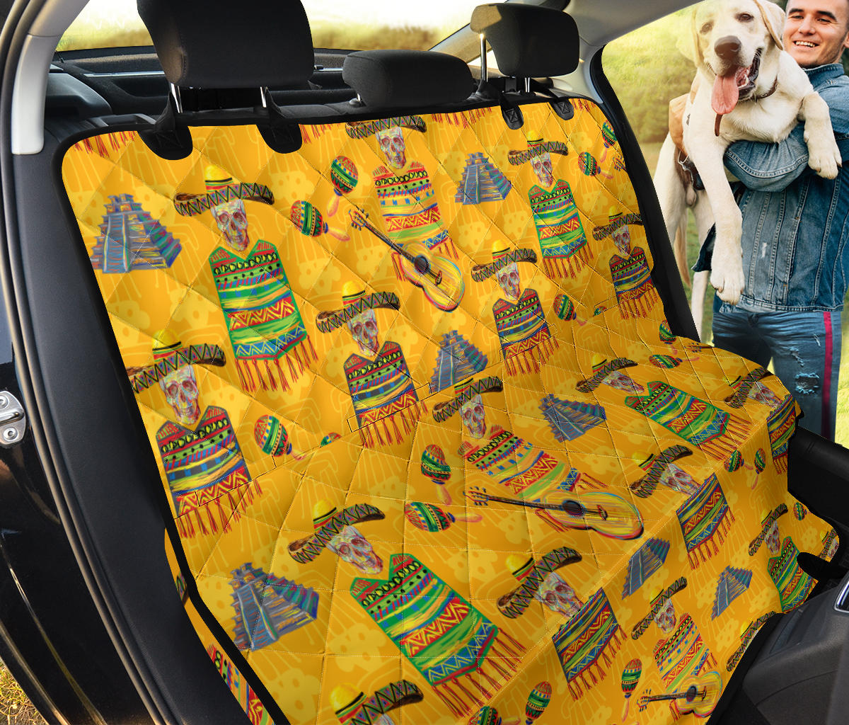 Maracas Mexican Style Pattern Print Design 02 Rear Dog Car Seat Cover Hammock