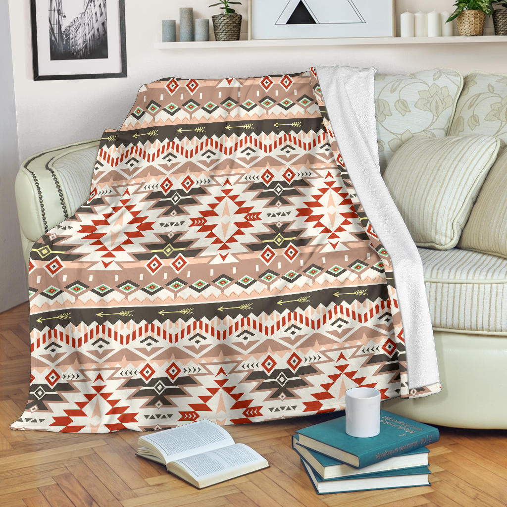Aztec Pattern Print Design 05 Premium Blanket