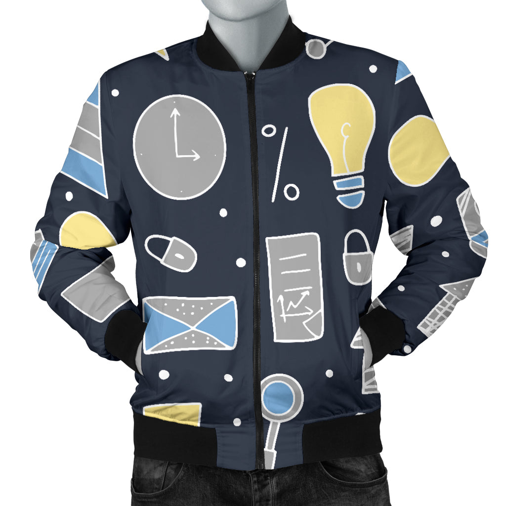 Accounting Financial Pattern Print Design 04 Men Bomber Jacket
