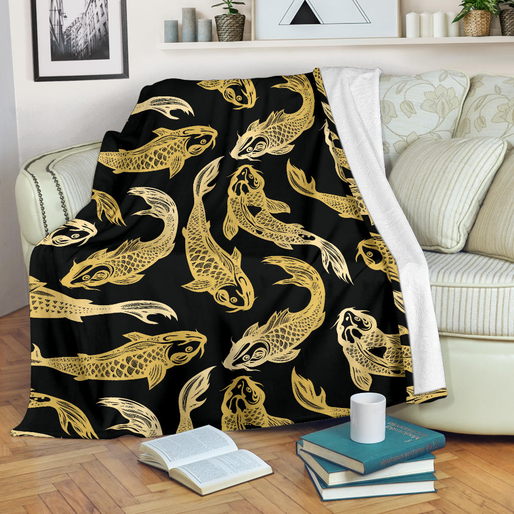 KOI Fish Pattern Print Design 03 Premium Blanket