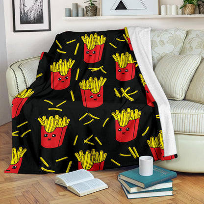 French Fried Pattern Print Design 03 Premium Blanket