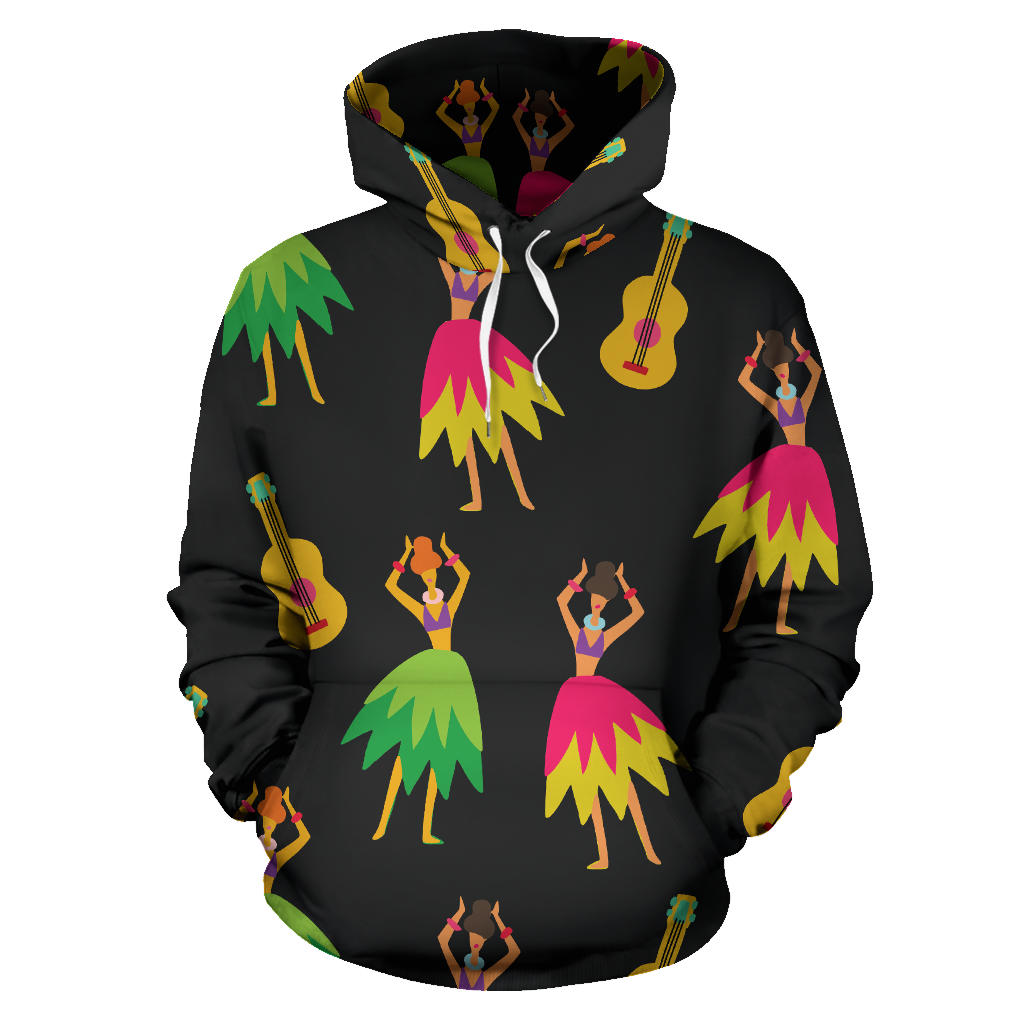 Hula Dancers Hawaiian Girl Pattern Print Design 03 Pullover Hoodie