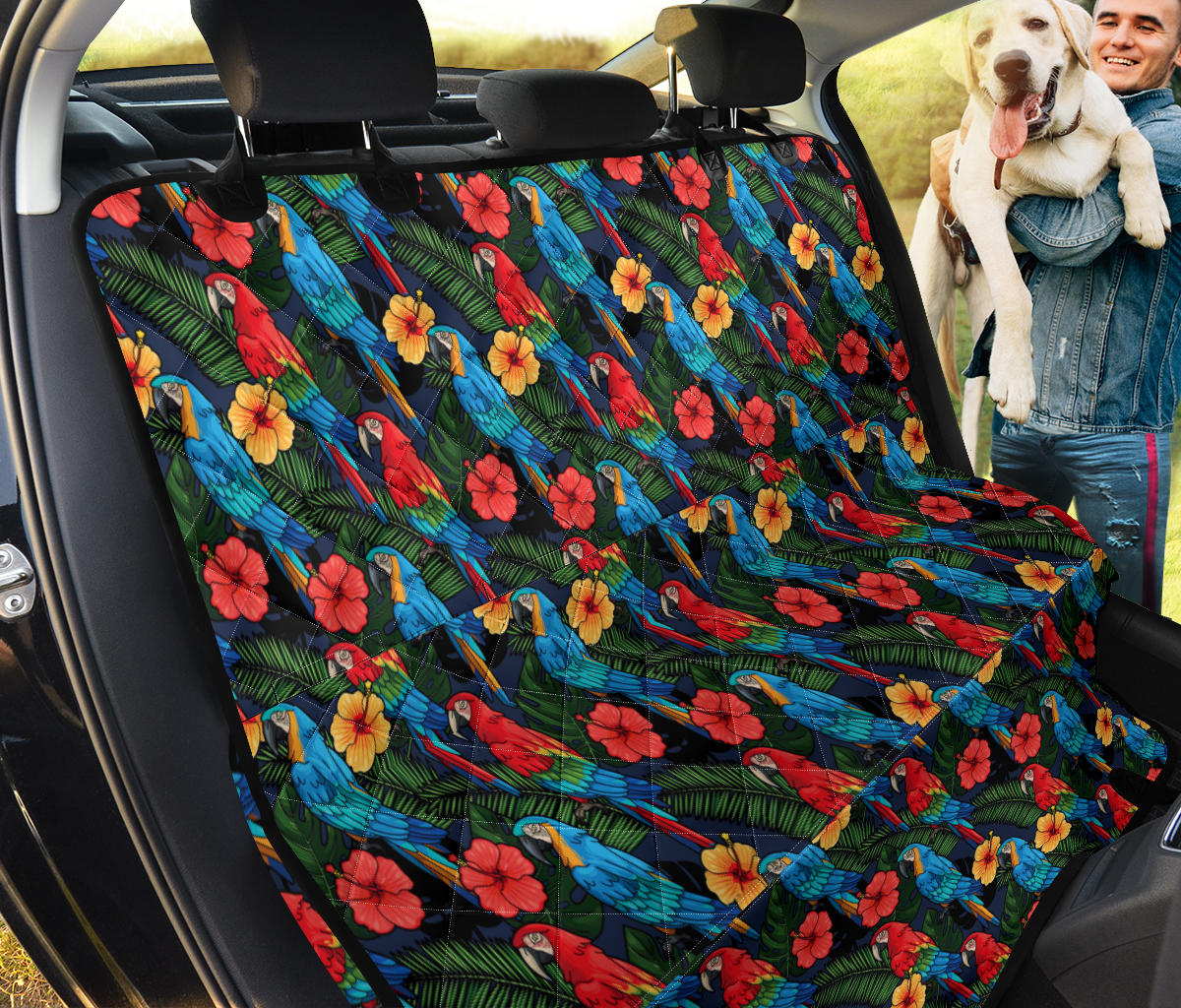 Parrot Pattern Print Design A01 Rear Dog Car Seat Cover Hammock