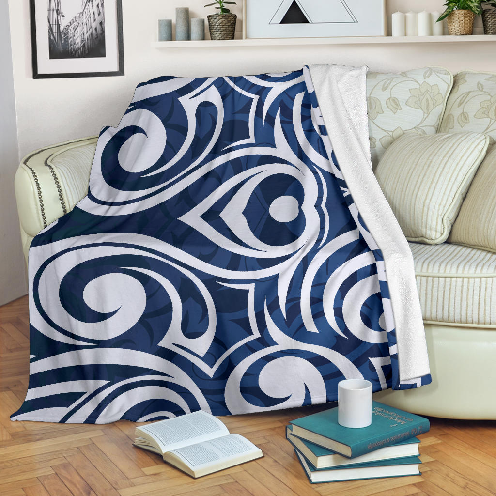 Maori Pattern Print Design 01 Premium Blanket