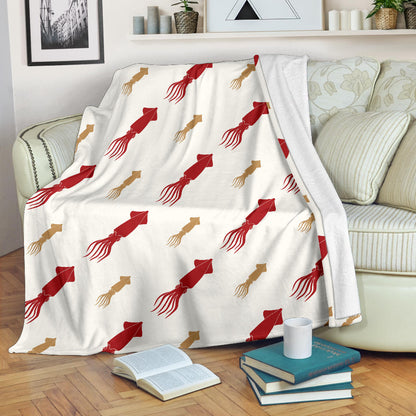Giant Squid Pattern Print Design 01 Premium Blanket