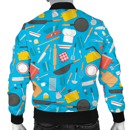 Cooking Kitchen Tools Pattern Print Design 03 Men Bomber Jacket
