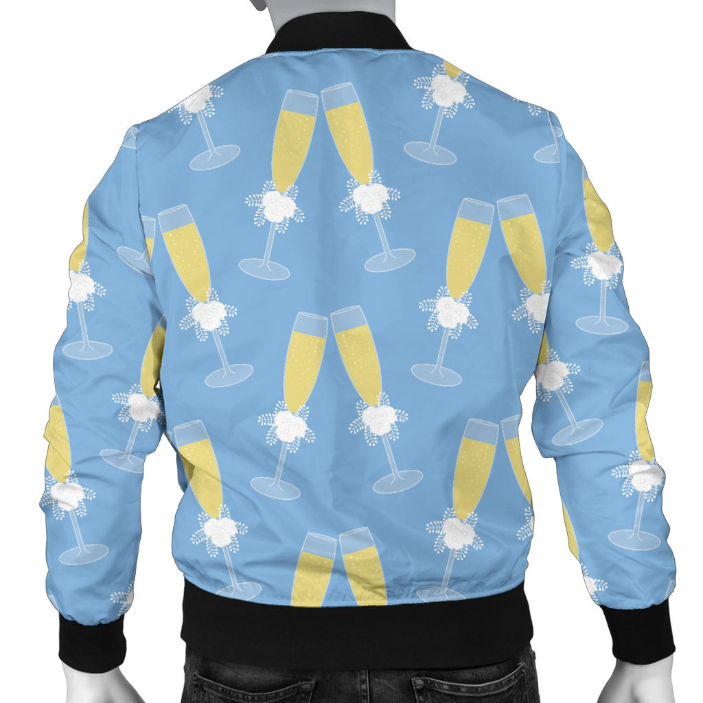 Champagne Pattern Print Design 06 Men Bomber Jacket