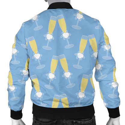 Champagne Pattern Print Design 06 Men Bomber Jacket