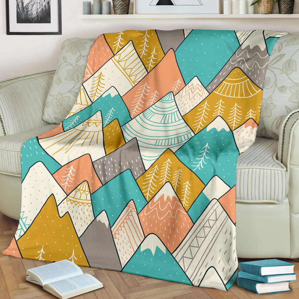 Mountain Pattern Print Design 02 Premium Blanket