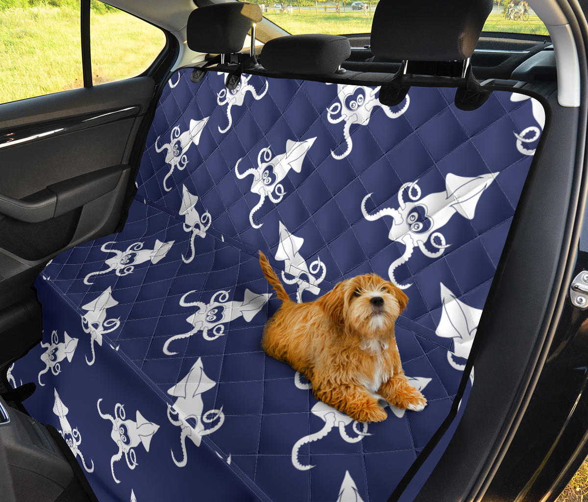 Giant Squid Pattern Print Design 02 Rear Dog Car Seat Cover Hammock
