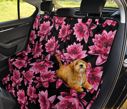 Lotus Pattern Print Design 03 Rear Dog Car Seat Cover Hammock
