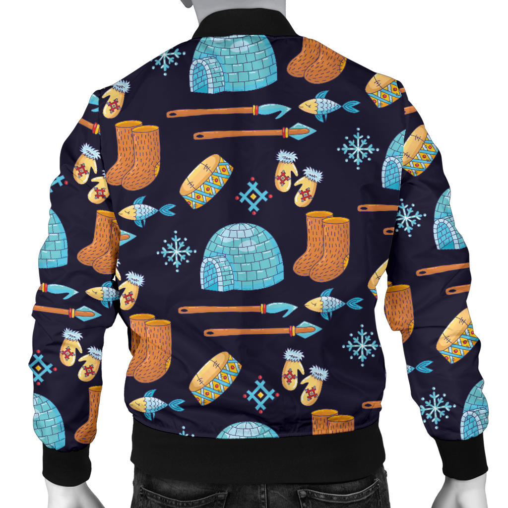Eskimo Pattern Print Design 02 Men Bomber Jacket