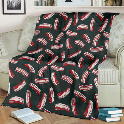 Bacon Pattern Print Design 02 Premium Blanket
