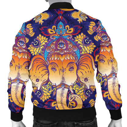 Ganesha Pattern Print Design 01 Men Bomber Jacket