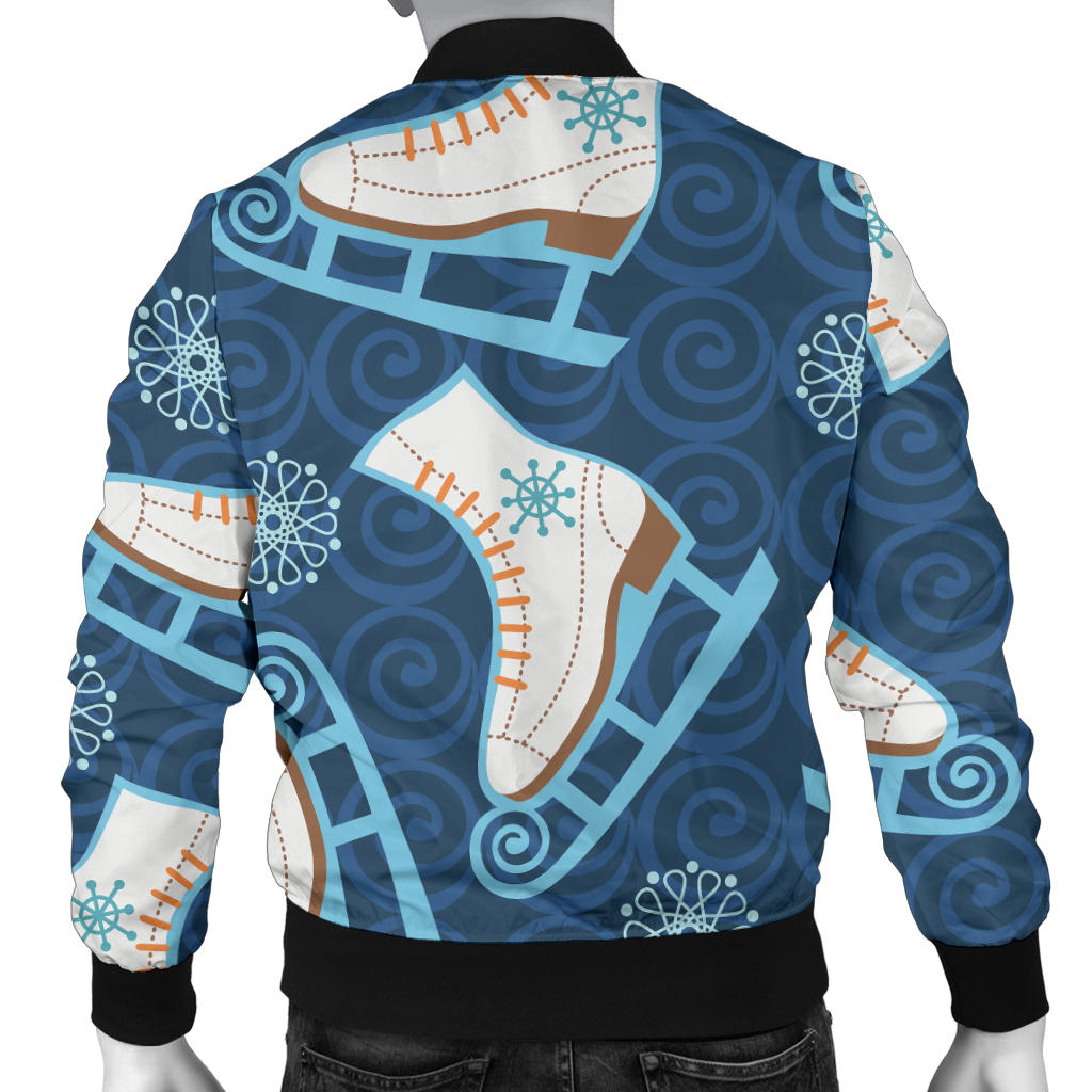 Ice Skate Pattern Print Design 01 Men Bomber Jacket