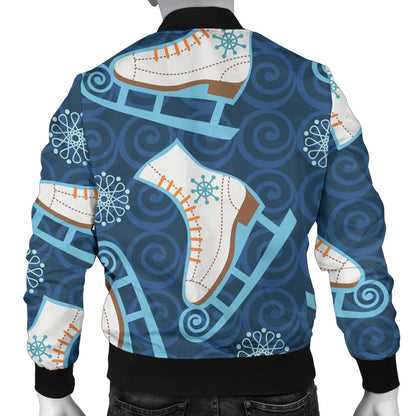 Ice Skate Pattern Print Design 01 Men Bomber Jacket