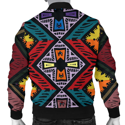 African Pattern Print Design 08 Men Bomber Jacket