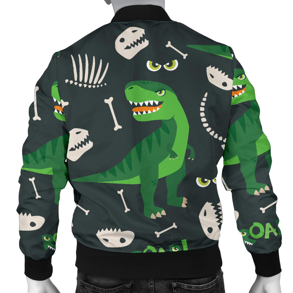 T Rex Pattern Print Design A05 Men Bomber Jacket