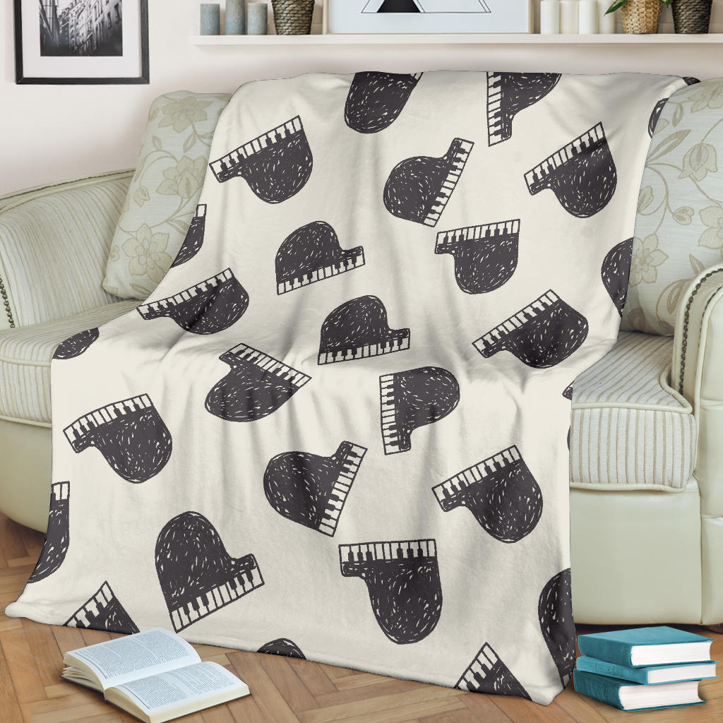 Piano Pattern Print Design 04 Premium Blanket