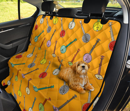 Banjo Pattern Print Design 02 Rear Dog Car Seat Cover Hammock