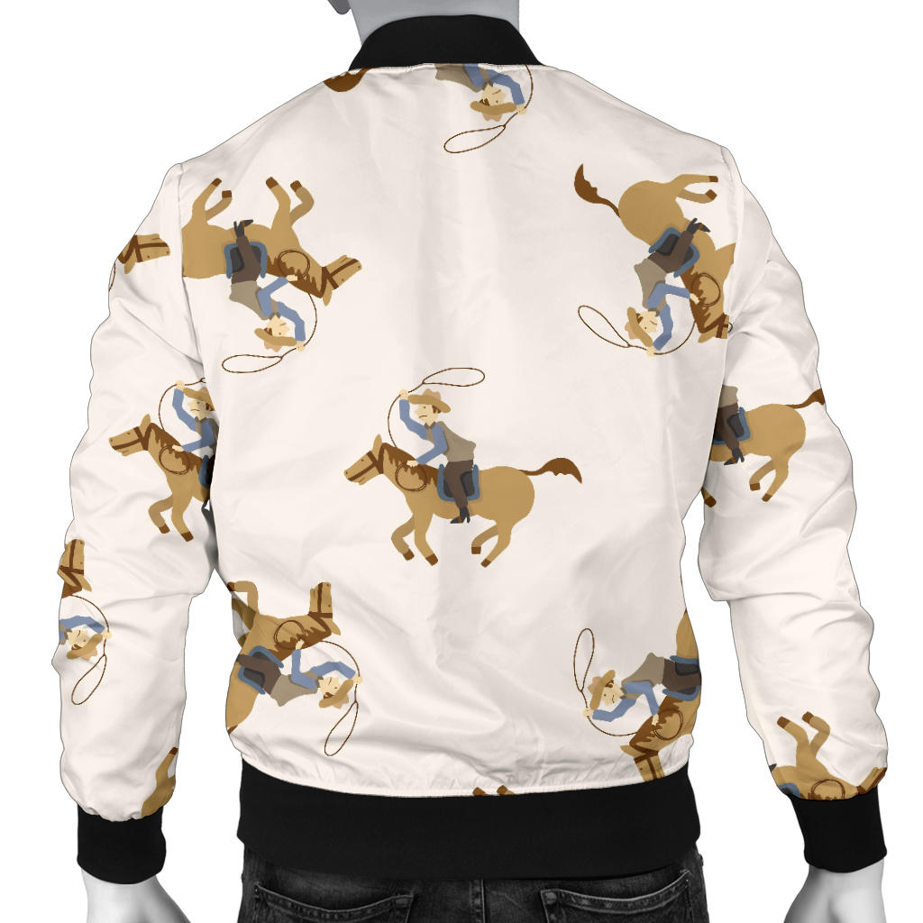 Cowboy Pattern Print Design 01 Men Bomber Jacket