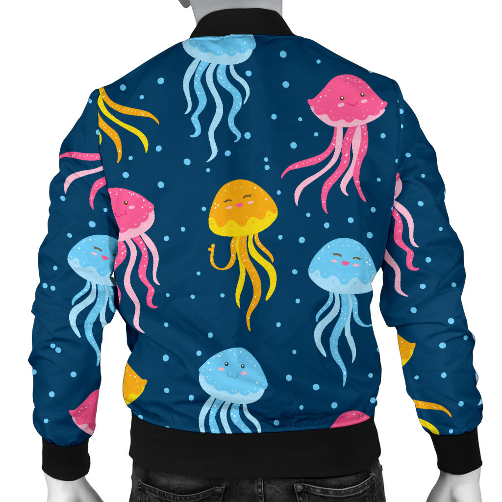 Jellyfish Pattern Print Design 04 Men Bomber Jacket