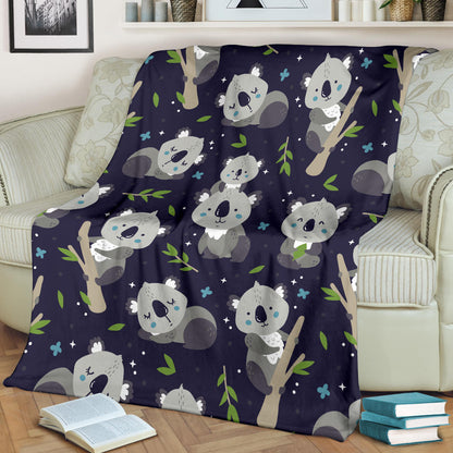 Koala Pattern Print Design 04 Premium Blanket