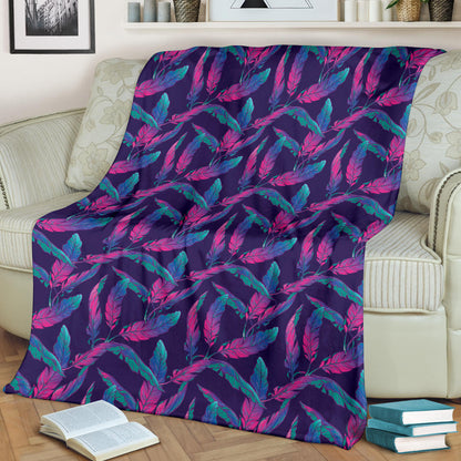 Banana Leaf Pattern Print Design 08 Premium Blanket