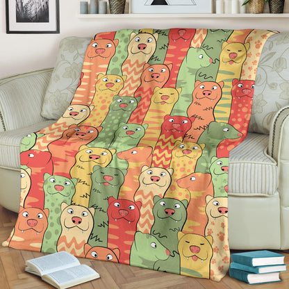 Ferret Pattern Print Design 01 Premium Blanket