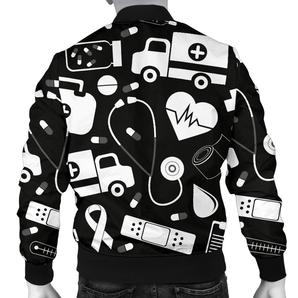 Medical Pattern Print Design 01 Men Bomber Jacket