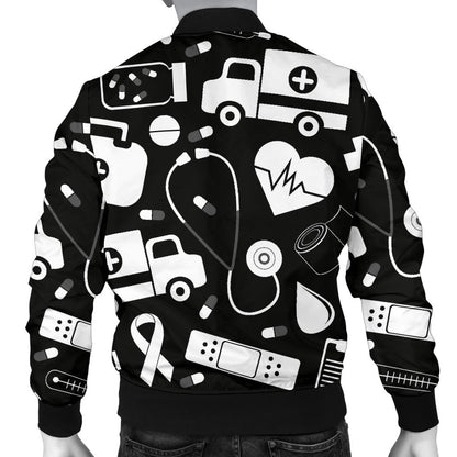 Medical Pattern Print Design 01 Men Bomber Jacket