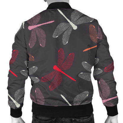 Dragonfly Pattern Print Design 01 Men Bomber Jacket