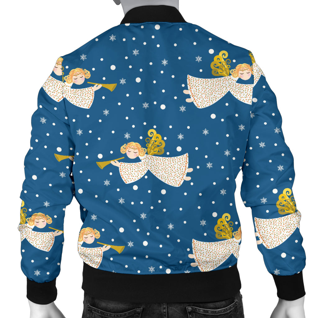 Angel Pattern Print Design 08 Men Bomber Jacket
