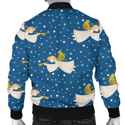 Angel Pattern Print Design 08 Men Bomber Jacket
