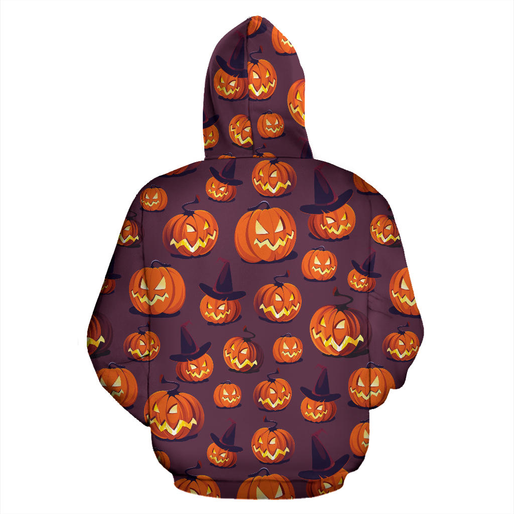 Halloween Pumpkin Pattern Print Design 03 Pullover Hoodie