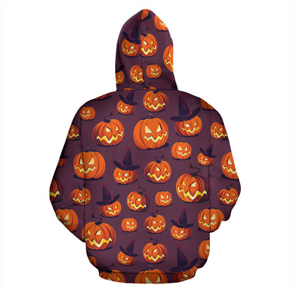 Halloween Pumpkin Pattern Print Design 03 Pullover Hoodie