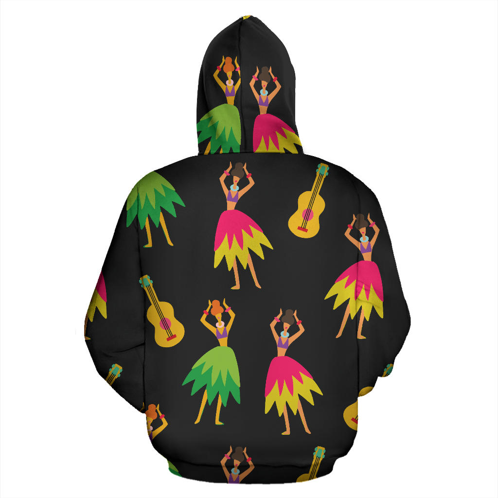 Hula Dancers Hawaiian Girl Pattern Print Design 03 Pullover Hoodie