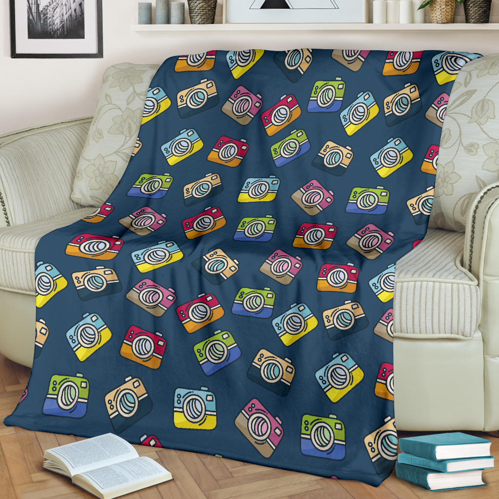 Camera Pattern Print Design 03 Premium Blanket
