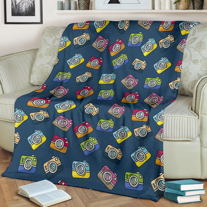 Camera Pattern Print Design 03 Premium Blanket