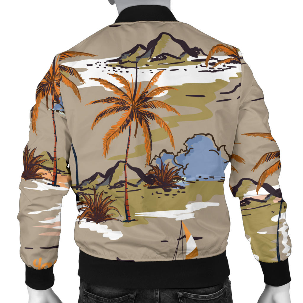 Pacific island Pattern Print Design A05 Men Bomber Jacket