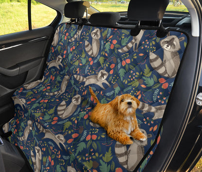 Raccoon Pattern Print Design A02 Rear Dog Car Seat Cover Hammock
