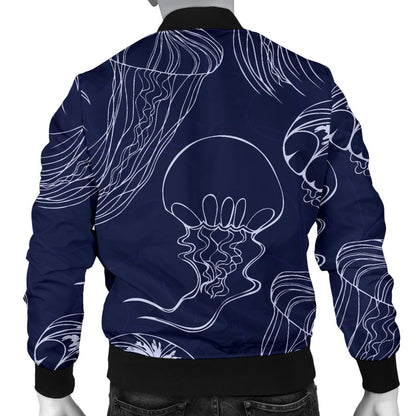 Jellyfish Pattern Print Design 05 Men Bomber Jacket