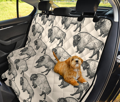 Bison Pattern Print Design 02 Rear Dog Car Seat Cover Hammock