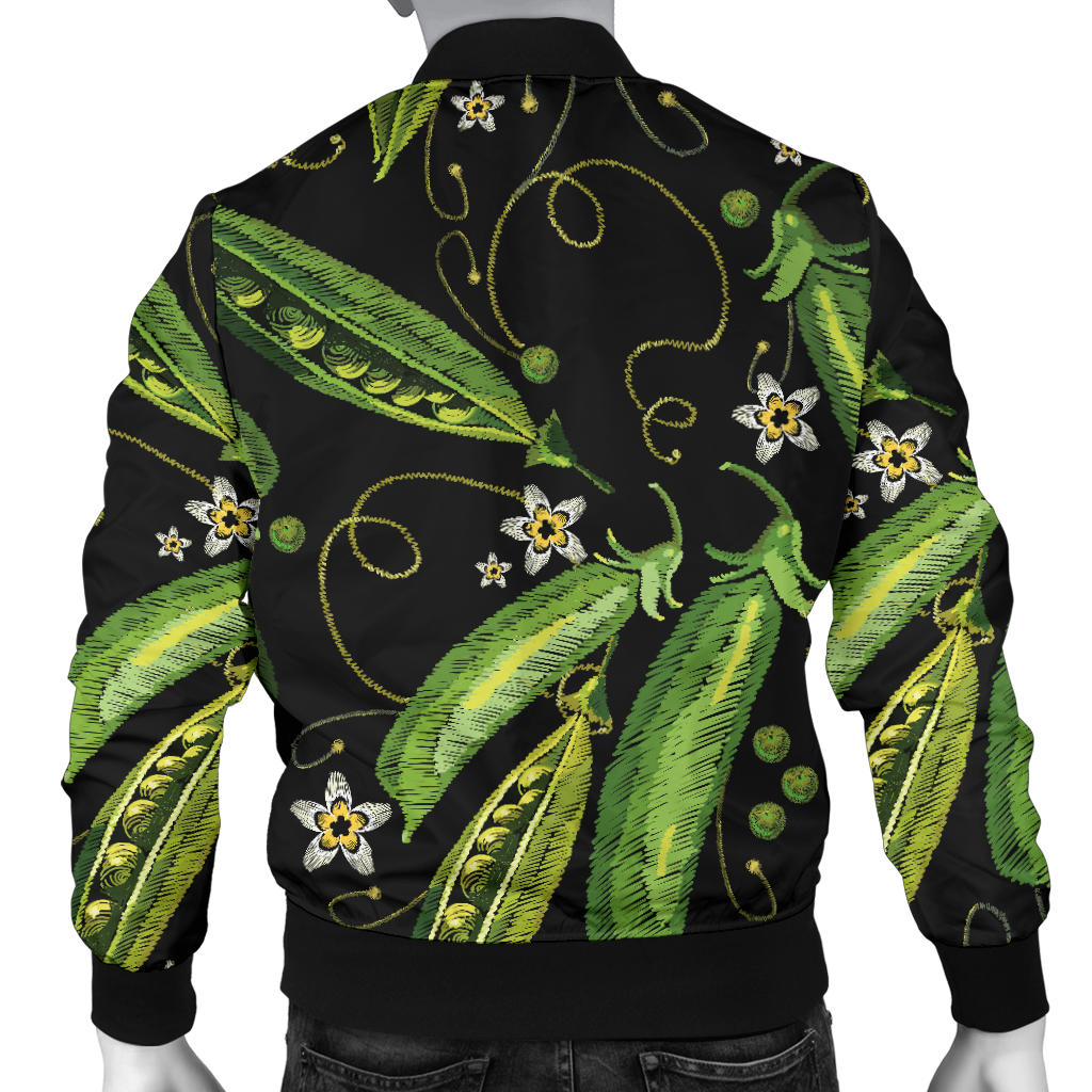 Peas Pattern Print Design A02 Men Bomber Jacket