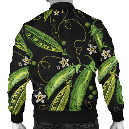 Peas Pattern Print Design A02 Men Bomber Jacket