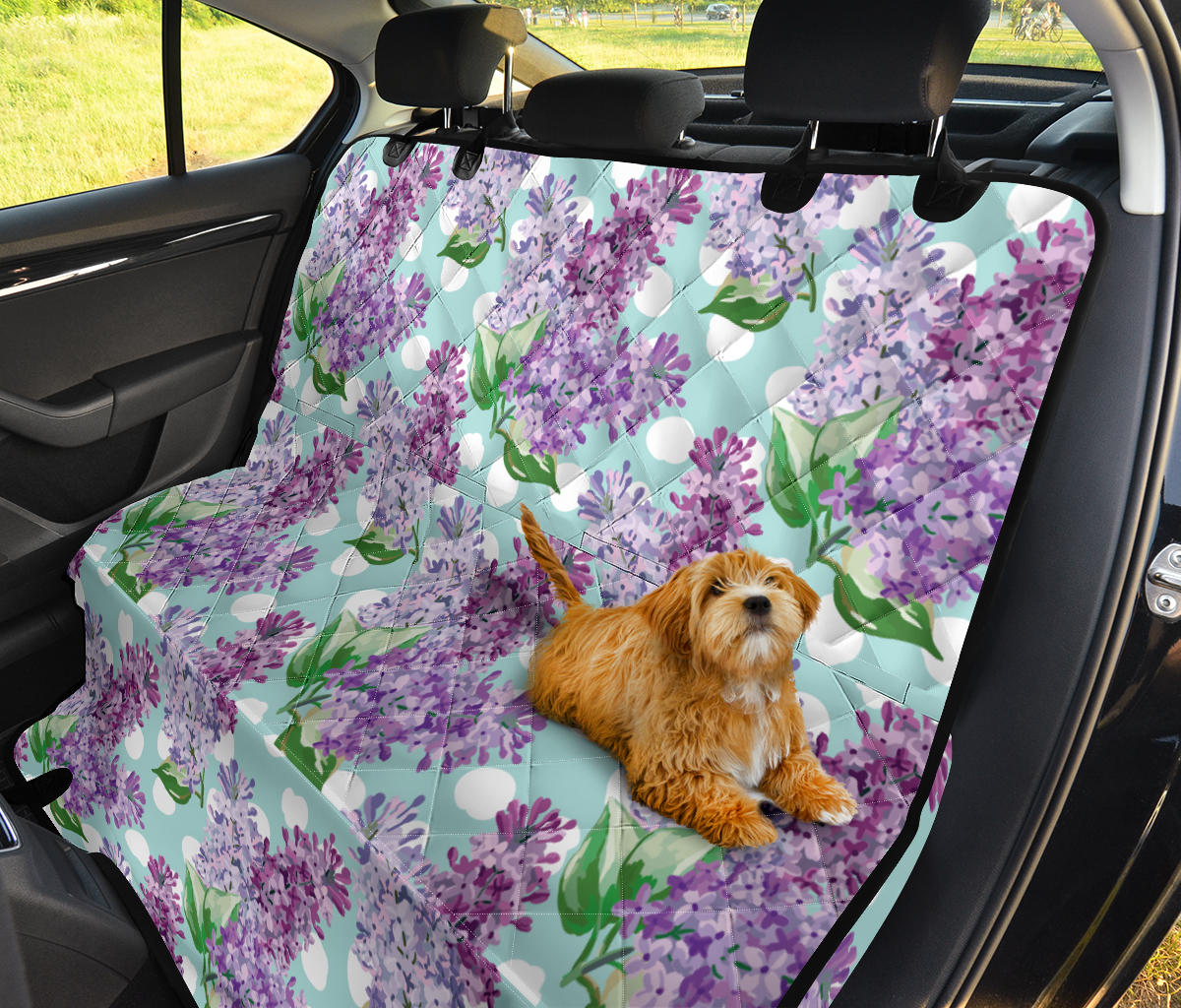 Lilac Pattern Print Design 02 Rear Dog Car Seat Cover Hammock