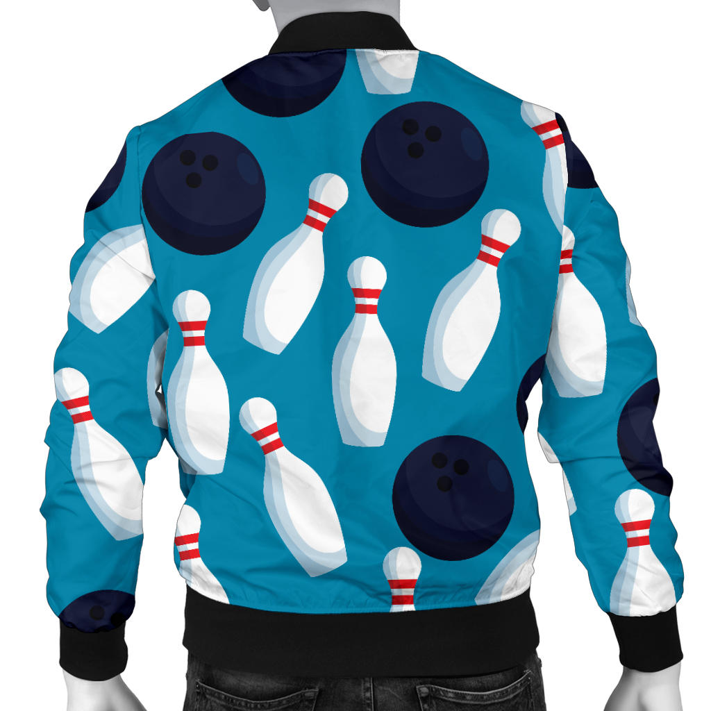 Bowling Pin Pattern Print Design 010 Men Bomber Jacket