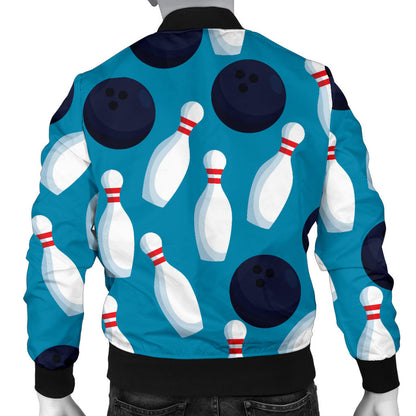 Bowling Pin Pattern Print Design 010 Men Bomber Jacket