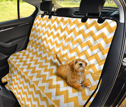 Chevron Orange Pattern Print Design 01 Rear Dog Car Seat Cover Hammock