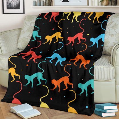 Monkey Pattern Print Design 01 Premium Blanket
